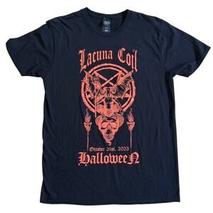 Lacuna Coil metal band tour Halloween 2023 black shirt size Medium